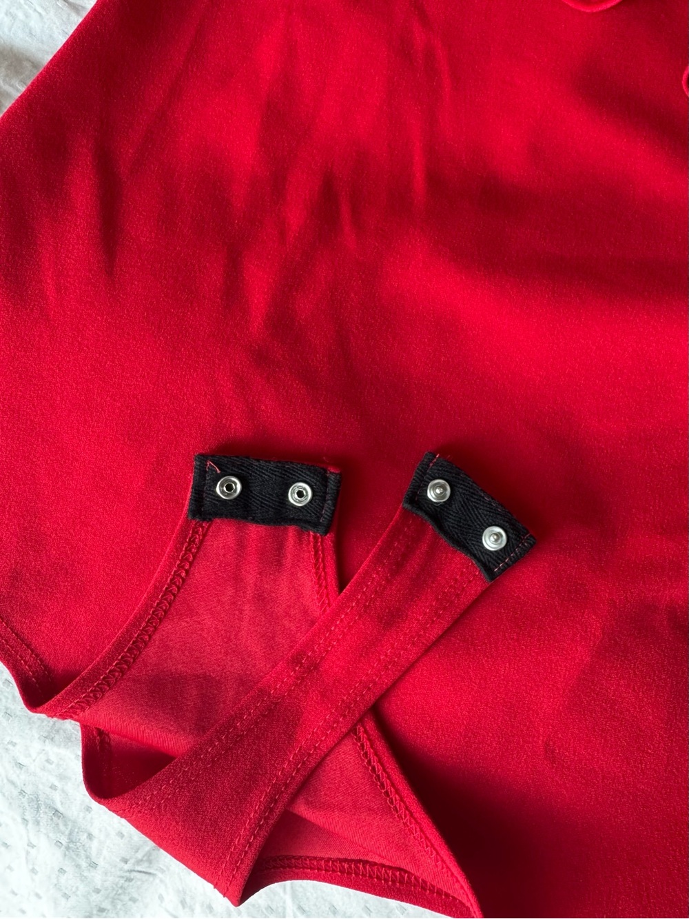 Off-Shoulder Red Ruffle Bodysuit - Picture 5 of 6